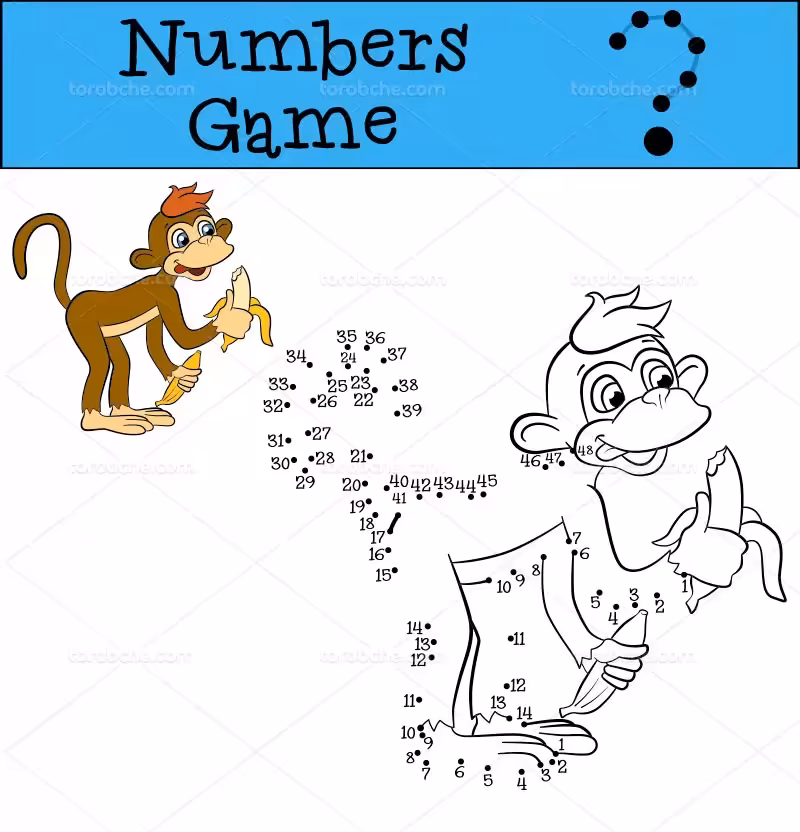 وکتور نقاشی میمون نقطه ای | گرافیک با طعم تربچه