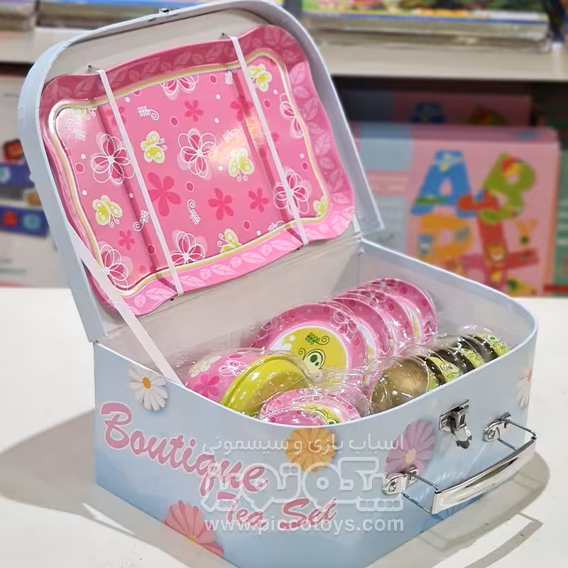 اسباب بازی ست چایی خوری فلزی با کیف دستی کد 966B4