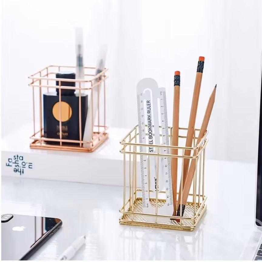 جاقلمی جاخودکاری فلزی رومیزی مربعی فانتزی