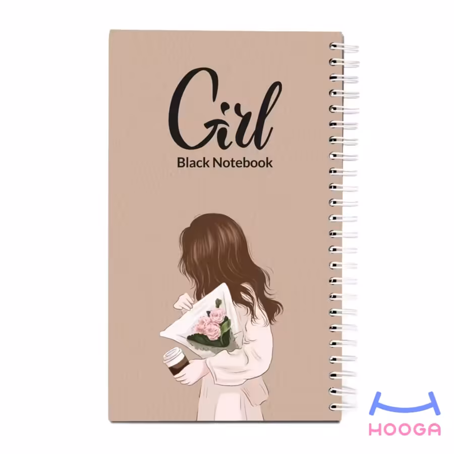 دفتر کاغذ مشکی سری Girl طرح 2