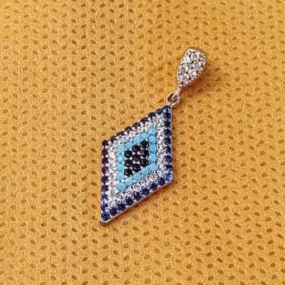 گردنبند نقره طرح لوزی ظریف و شکیل کدل چشم عیار 925 کد 190888