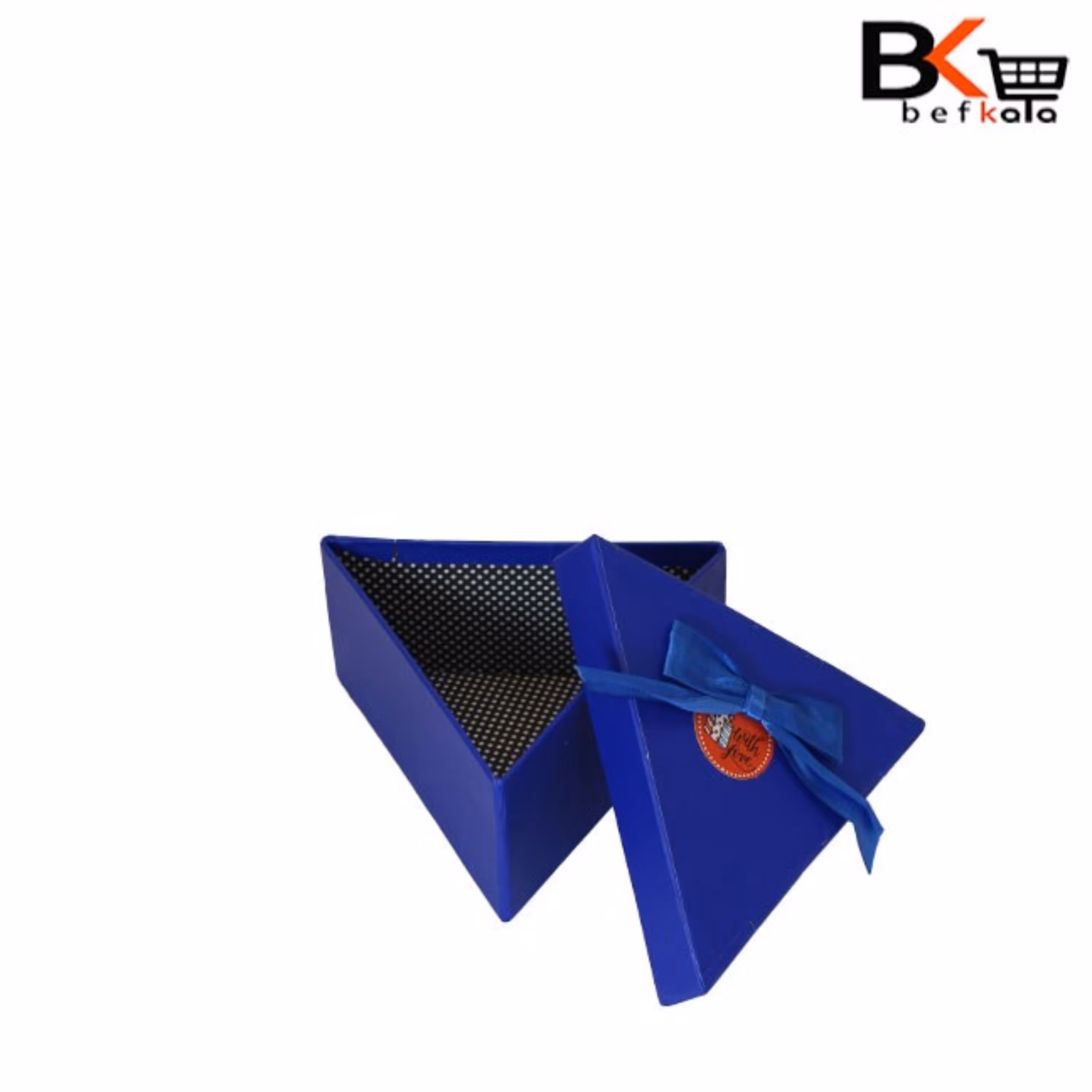 باکس کادویی مثلثی پاپیون دار کد 10 رنگ آبی