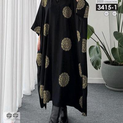 مانتو عبایی جلو بسته سایزبزرگ3415