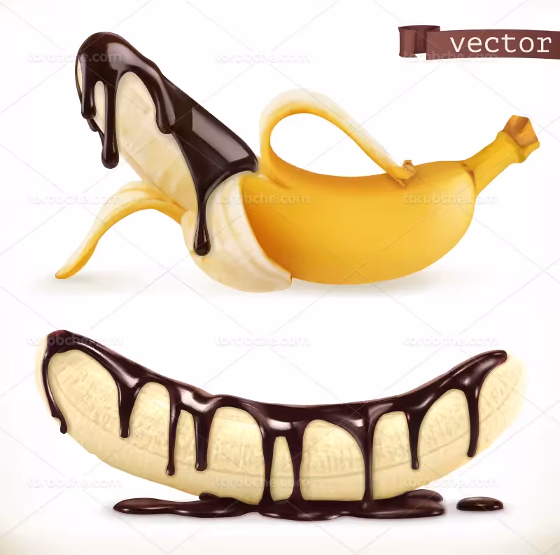وکتور موز و شکلات | گرافیک با طعم تربچه