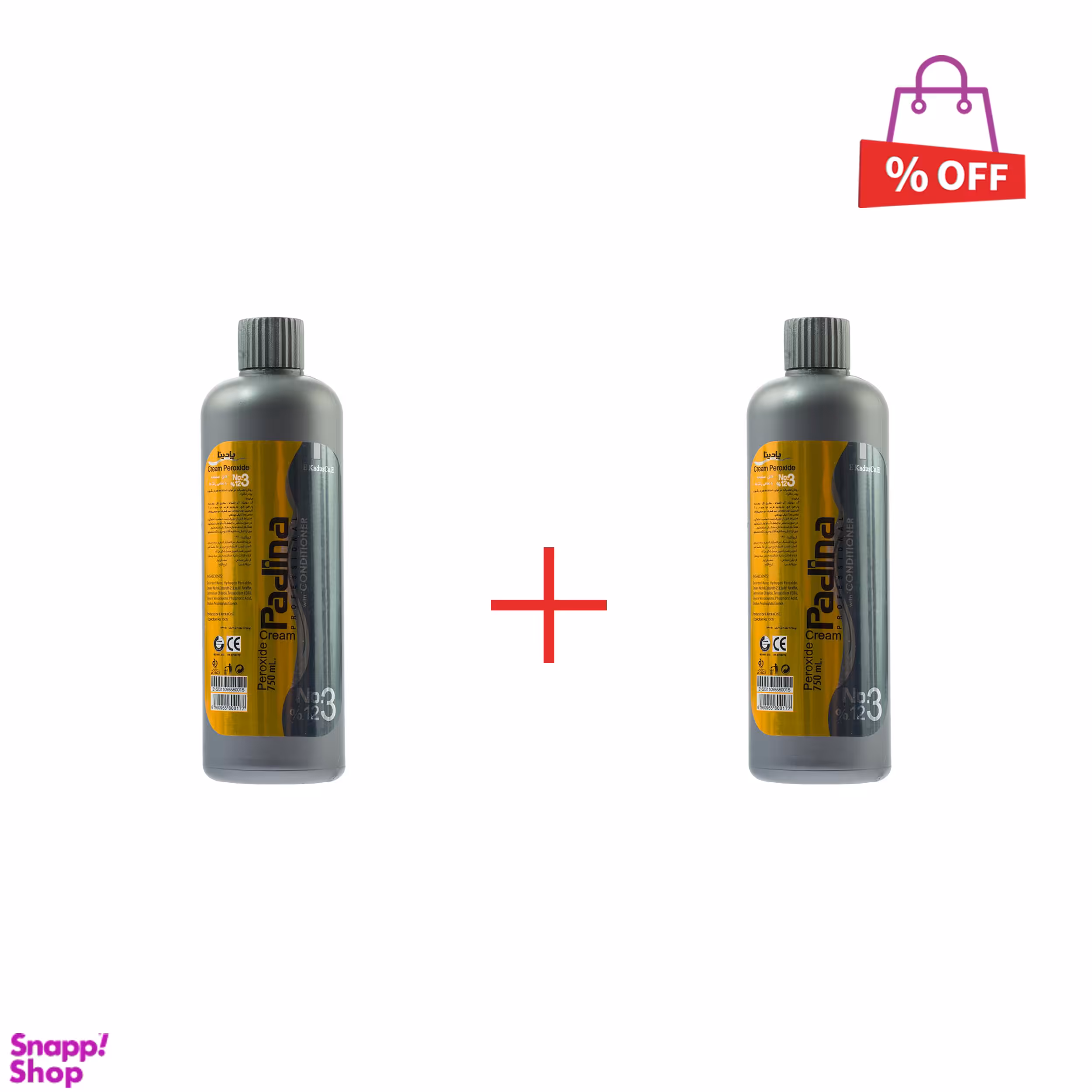 اکسیدان پادینا (Padina) مدل O12750 دوازده درصدی حجم 750 میلی‌لیتر مجموعه 2 عددی