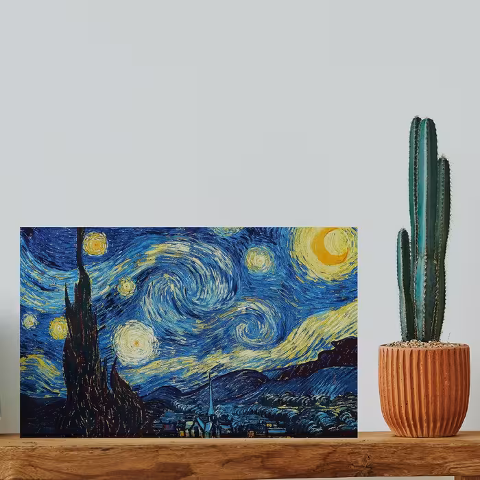 تابلو شاسی دکوراتیو شب پرستاره سایز 16 در  21 سانتی متر  کد 1143