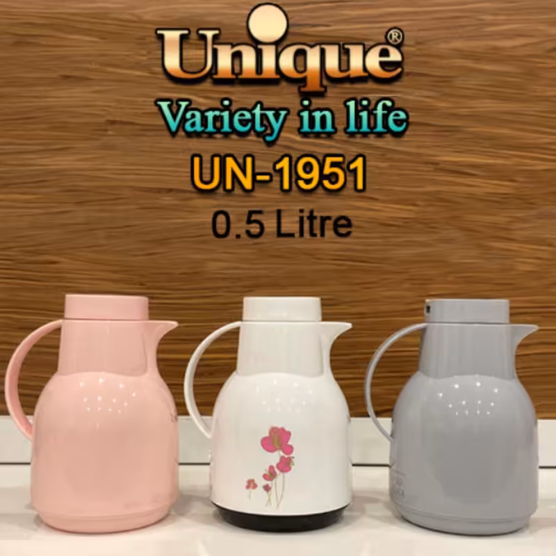 فلاسک نیم لیتری شیشه صورتی  un- 1951