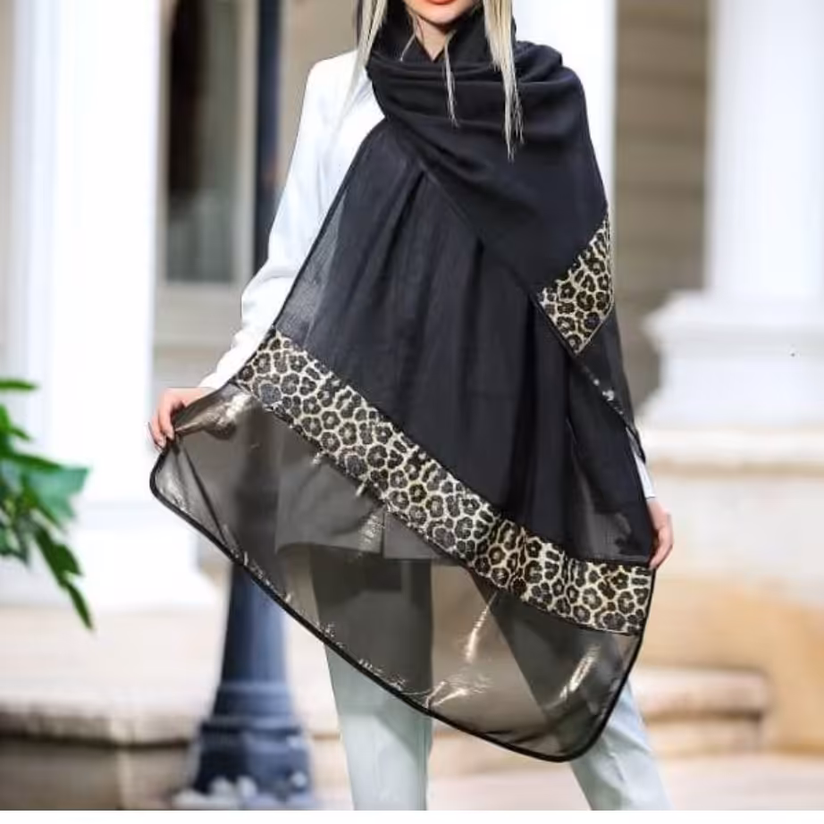 شال نخی مجلسی مشکی 