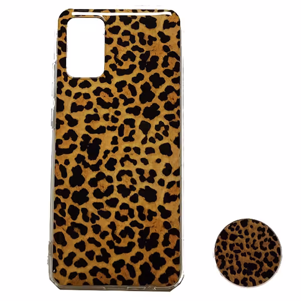 قاب سوپر IMD دور شفاف پاپ سوکت دار پلنگی سامسونگ Samsung Galaxy A02S