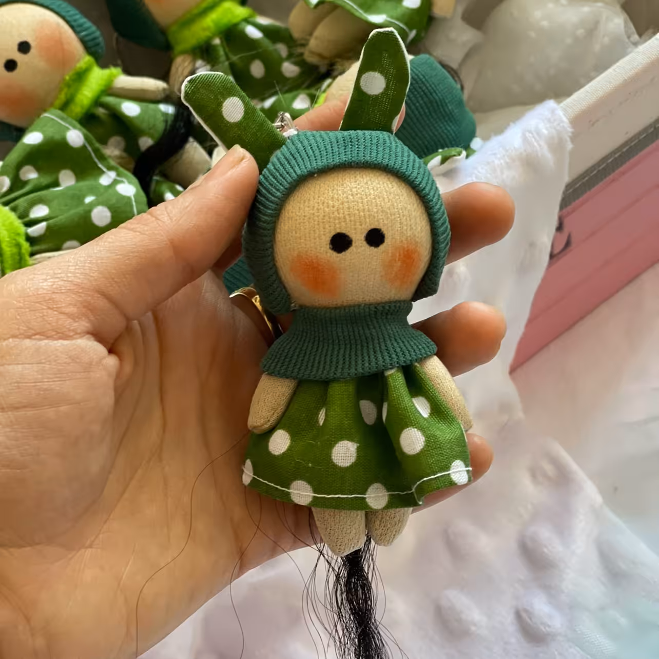 عروسک اویز  خرگوشی سبز  عمده و تک
