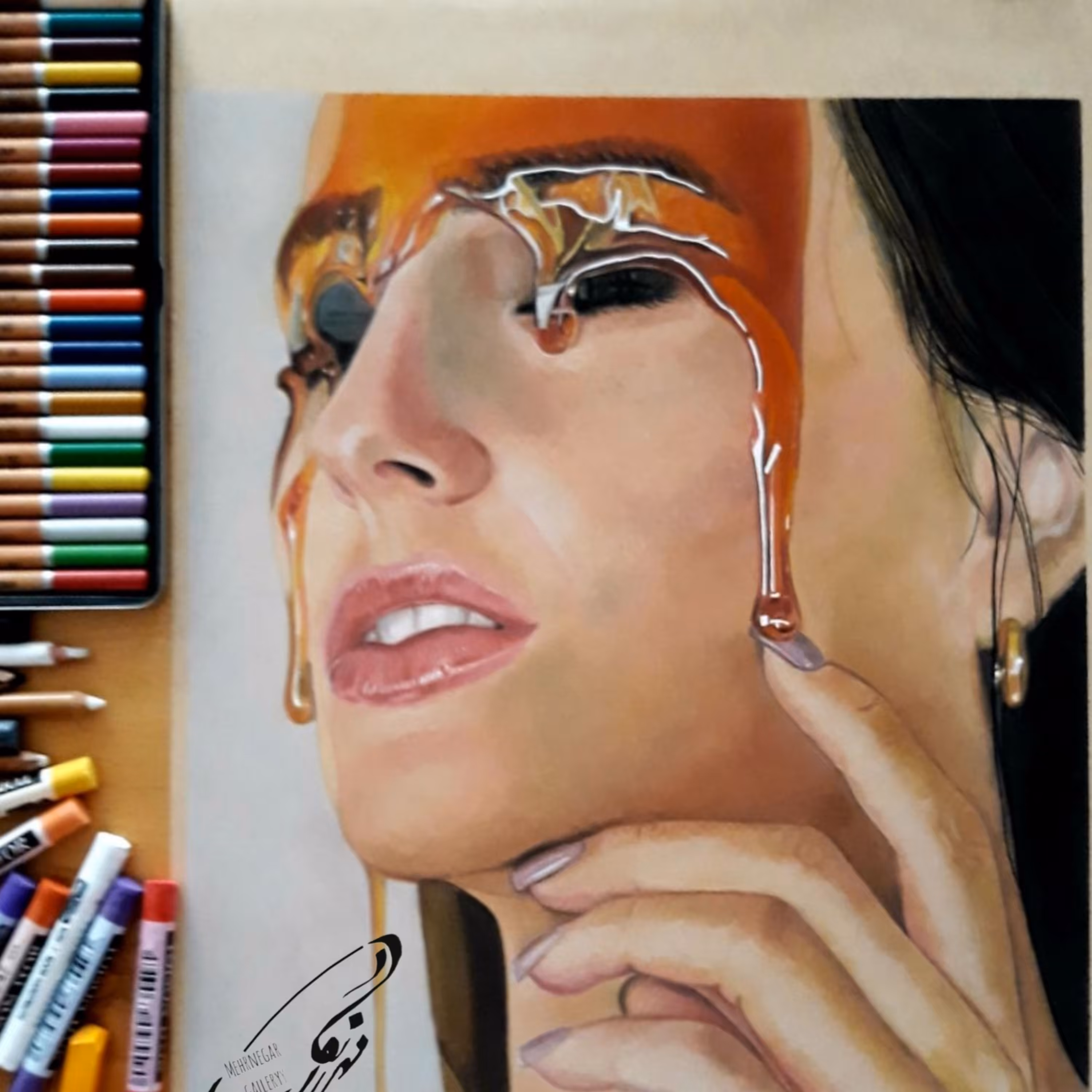 تابلو چهره خیس( عسلی )30در40