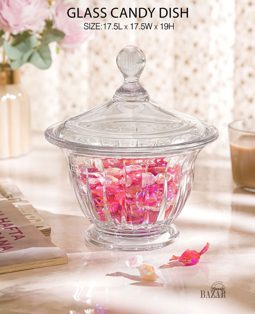 شکلات خوری شیشه ای گرد لیمون کد 2431
