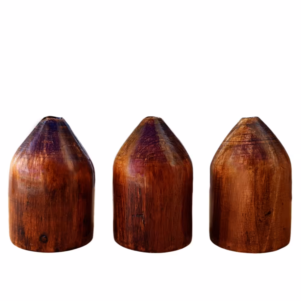 گلدان چوبی مینیاتوری 9cm بسته 3 عددی