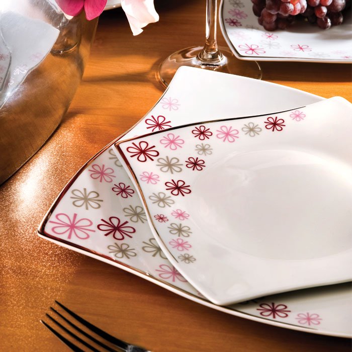 سرویس غذاخوری تینا 12 نفره سری آسترو چینی زرین 91 پارچه