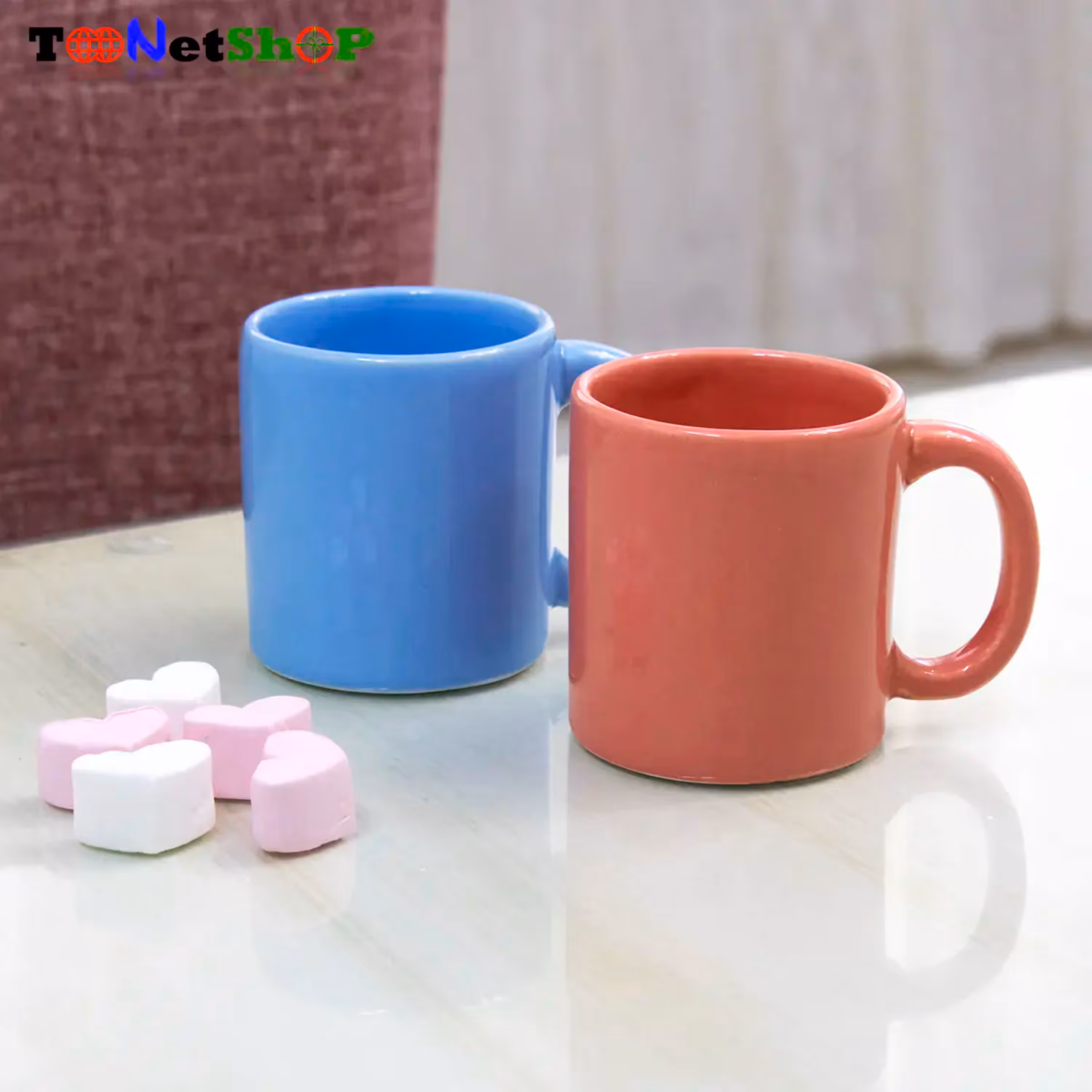 ماگ سرامیکی ساده در دو رنگ پاستلی