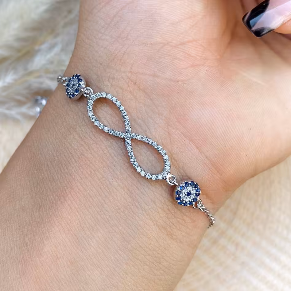 دستبند طرح بینهایت نقره