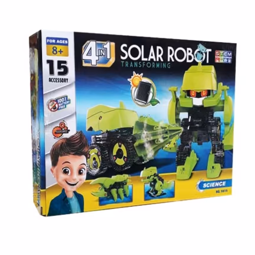 کیت آموزشی سولار ربات تبدیل شونده 4 در 1  SOLAR ROBOT TRANSFORMING 1015

