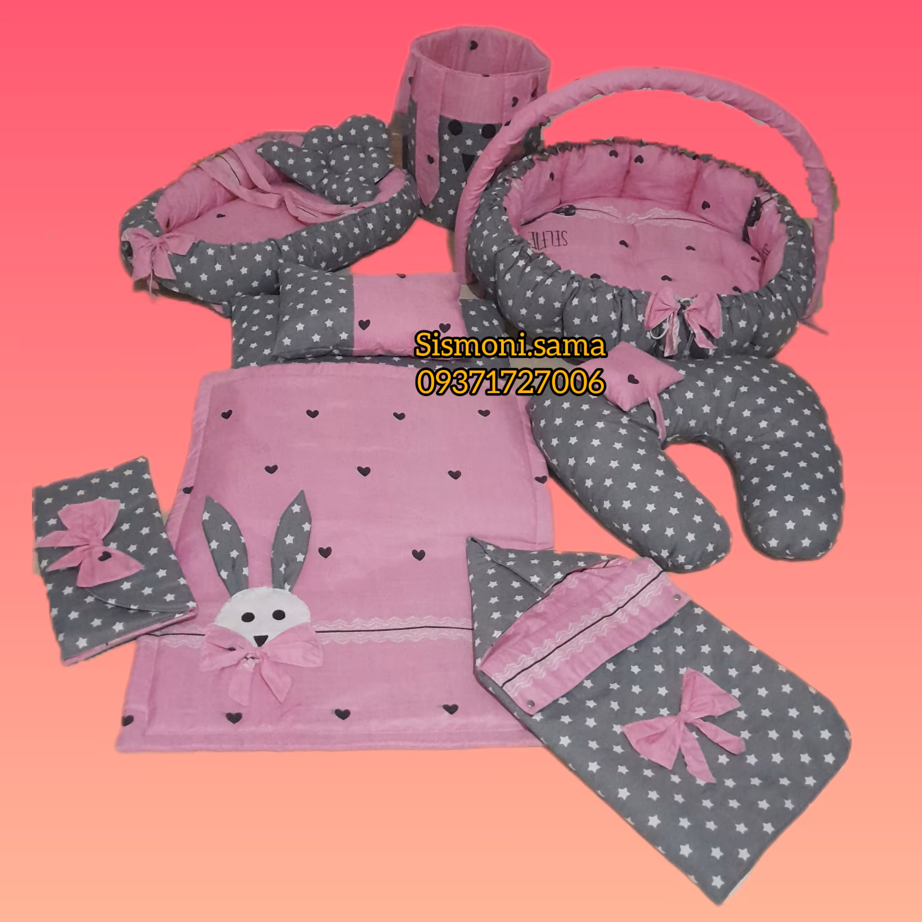 سیسمونی دخترانه تشک گارددار تشک بازی  ست لحاف تشک بالش مسافرتی قنداق فرنگی تشک تعویض بالش شیردهی بالش فرم سر  باکس لباس 