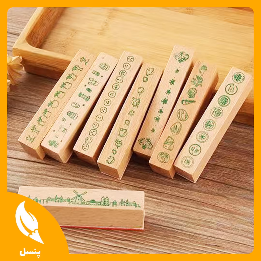 مهر چوبی جعبه کاغذی حاشیه