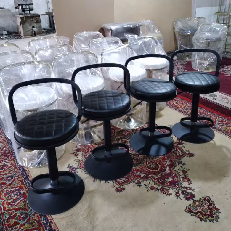 صندلی اپن کانتر پیشخوان مدل زیمر  کوره ای بدون پشتی (پس کرایه)