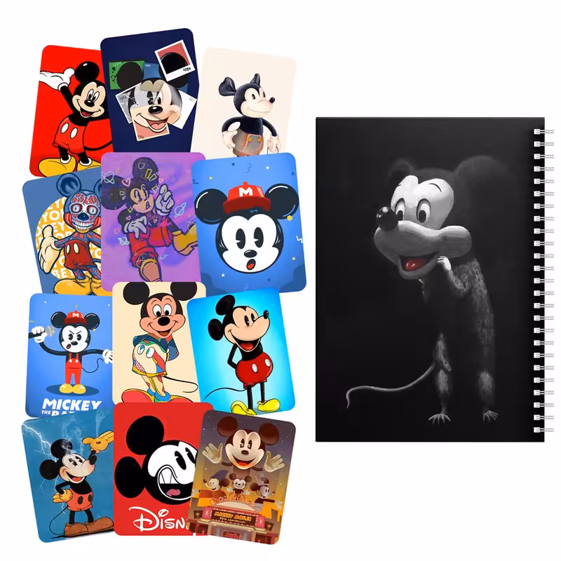 دفتر مشق باژیکان طرح کارتون میکی موس کد 20216062 به همراه برچسب  مجموعه 12 عددی