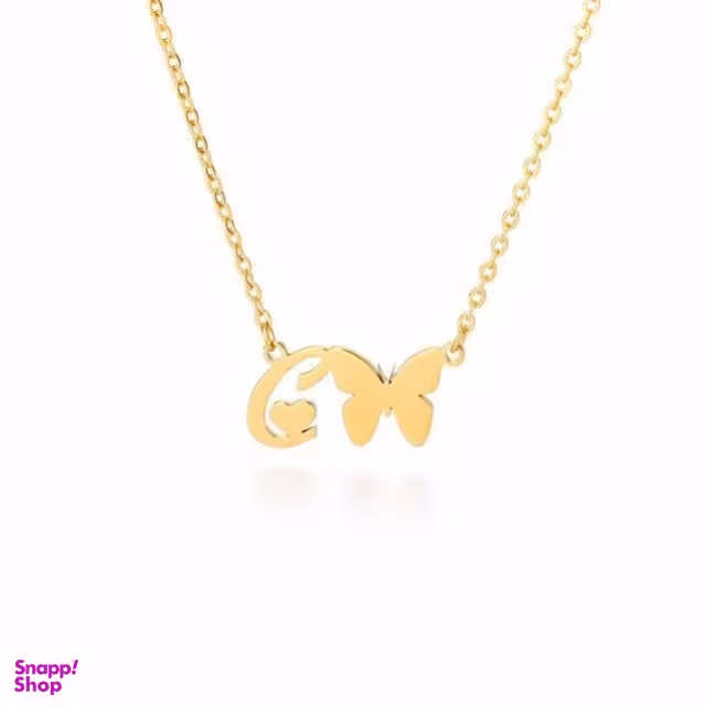 گردنبند طلا 18 عیار زنانه شمیم گلد گالری مدل حرف سی