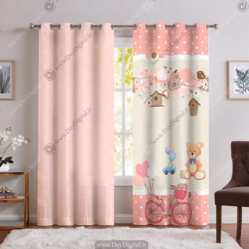 پرده پانچی عروسکی طرح فانتزی خرسی PK-5982