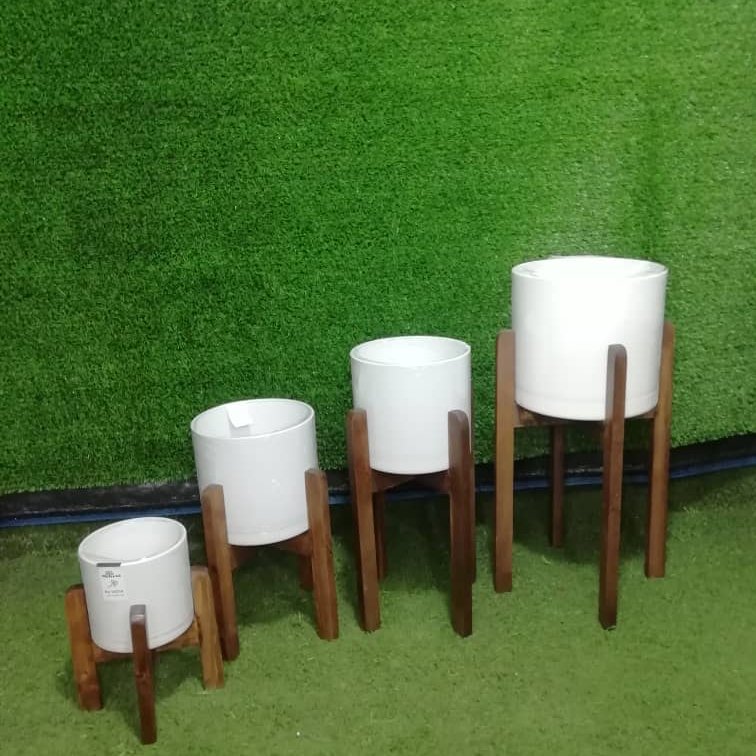 پایه گلدان چوبی