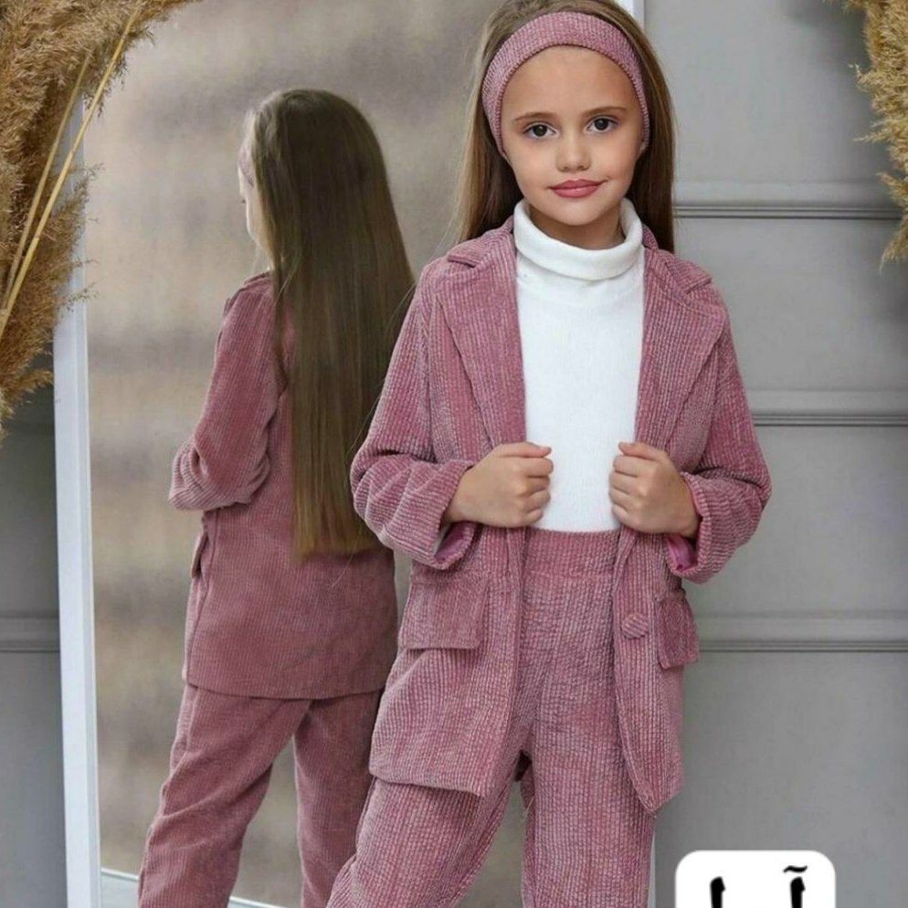 🎀 کت و شلوار دخترونه با هدبند