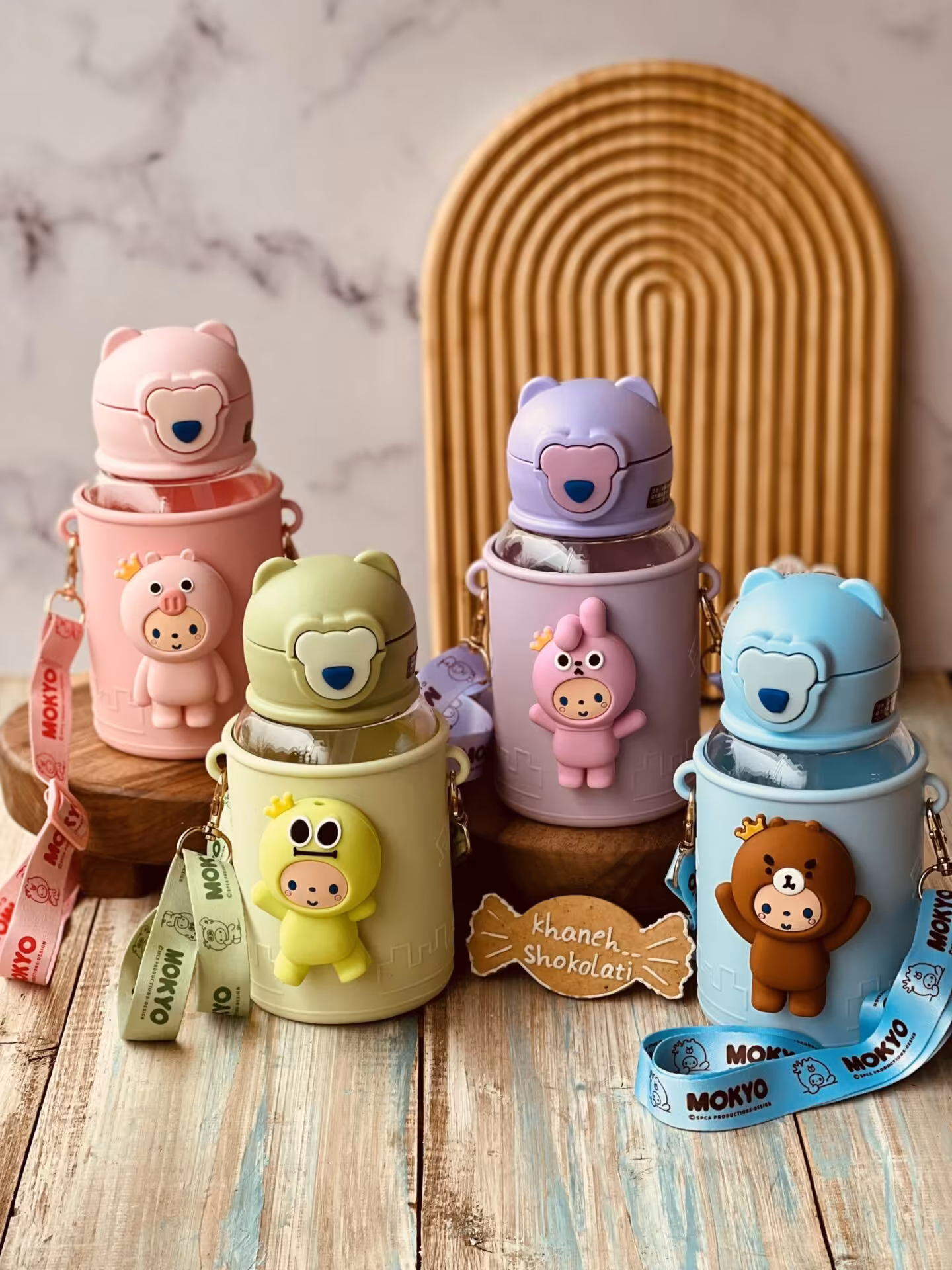 قمقمه کاور سیلیکونی جغجغه ای حیوانات کد001195