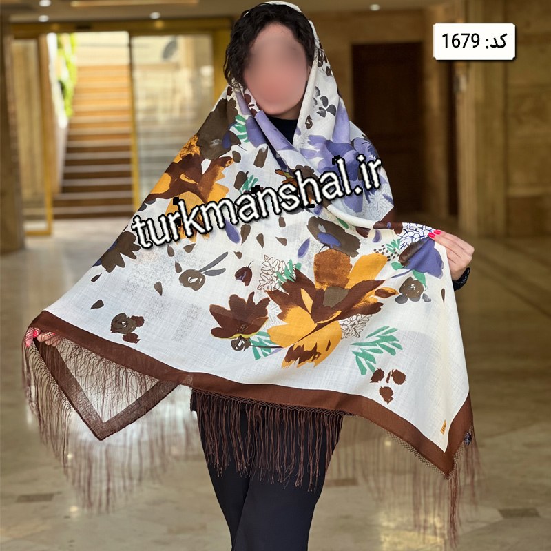 روسری ترکمن ابریشمی (ایتالیایی) کد 1679