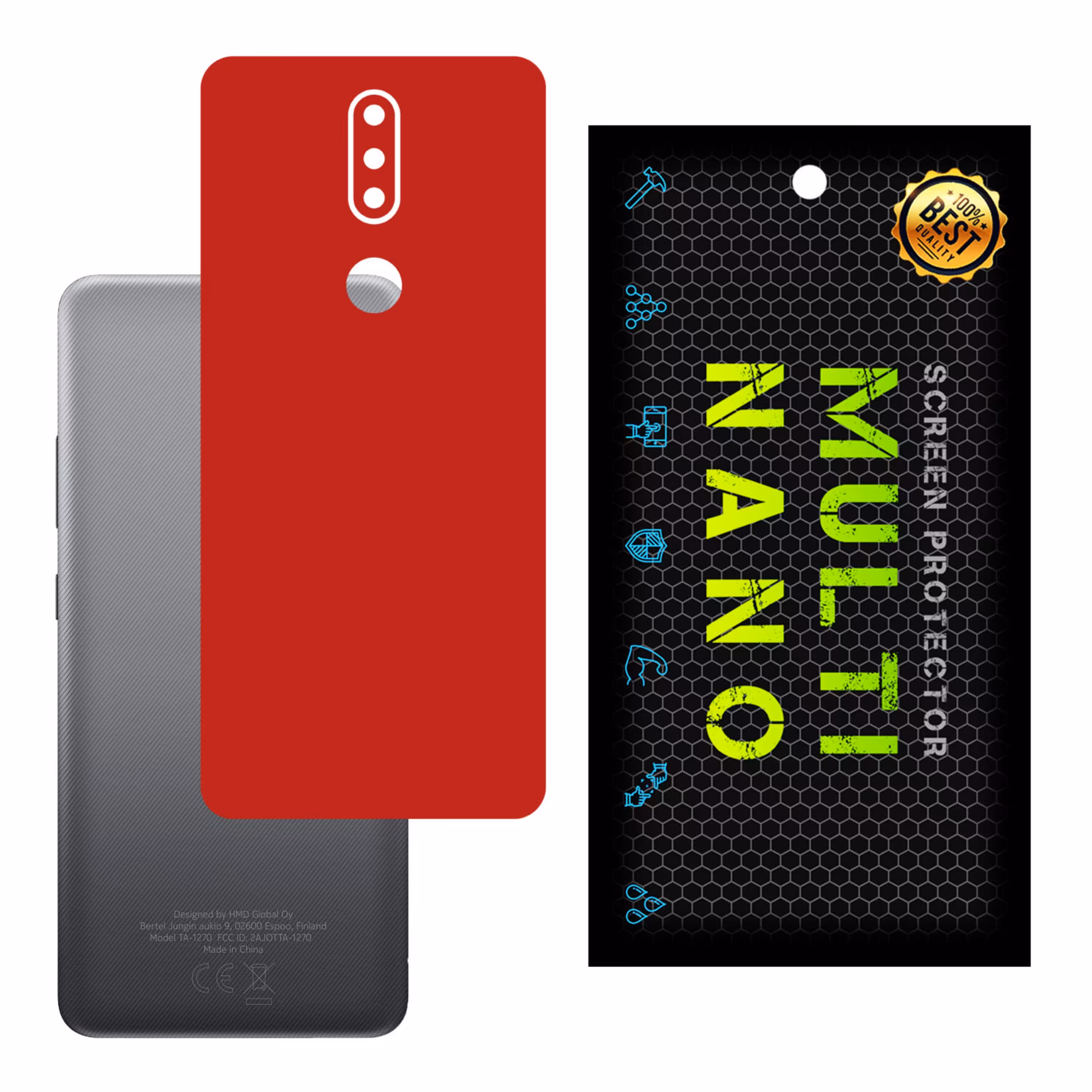 برچسب پوششی MultiNano مدل X-F1M-Red برای پشت موبایل   Nokia 2.4  