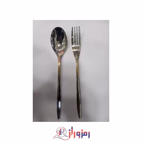 سرویس قاشق چنگال 24 نفره یونیک مدل سوزنی  طرحدار نقره ای طلایی