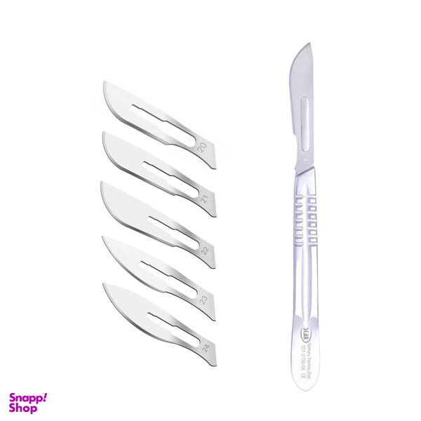 دسته تیغ جراحی اسکاب مدل MNF02369 شماره 4+تیغ استریل هاینز مدل SKJ02369 بسته 5تایی