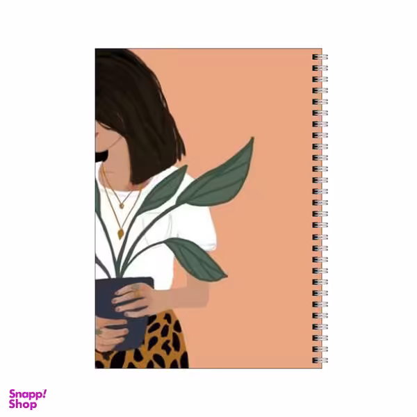 دفتر مشق 50 برگ بامبیلیپ طرح دختر با گلدان کد 8564815