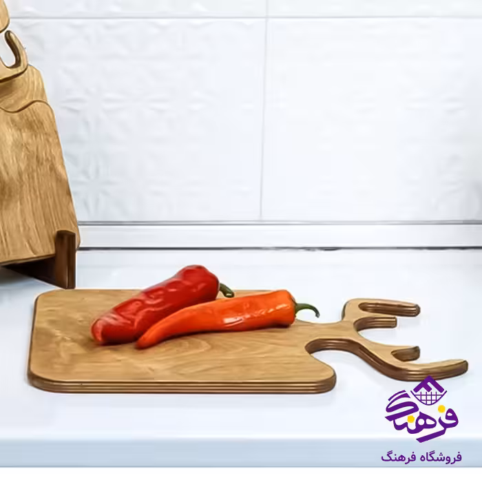 تخته گوشت کالچر گوزن چوبی بزرگ