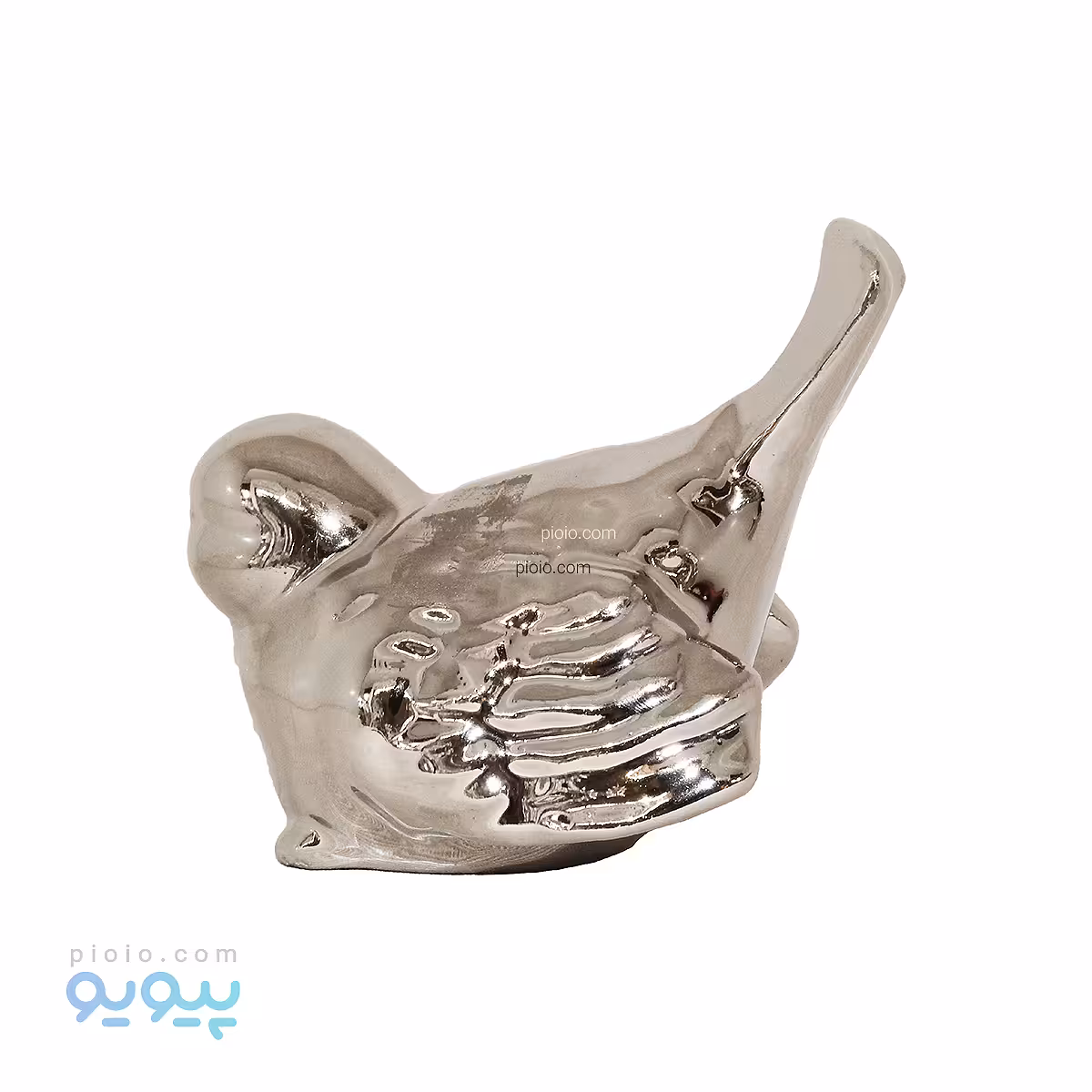 دکوری پرنده نقره ای سرامیکی آبکاری PVD