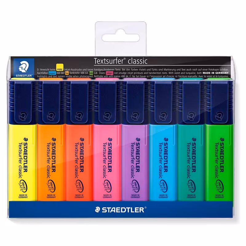 ماژیک علامت گذار استدلر مدل Textsurfer Classic بسته 8 عددی