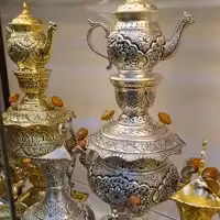 سماور قلمزنی نقره کاری