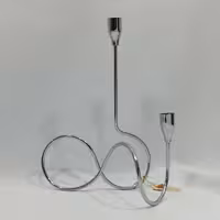 شمعدان و جا شمعی پیچی نقره ای - جاشمعی - شمع دان