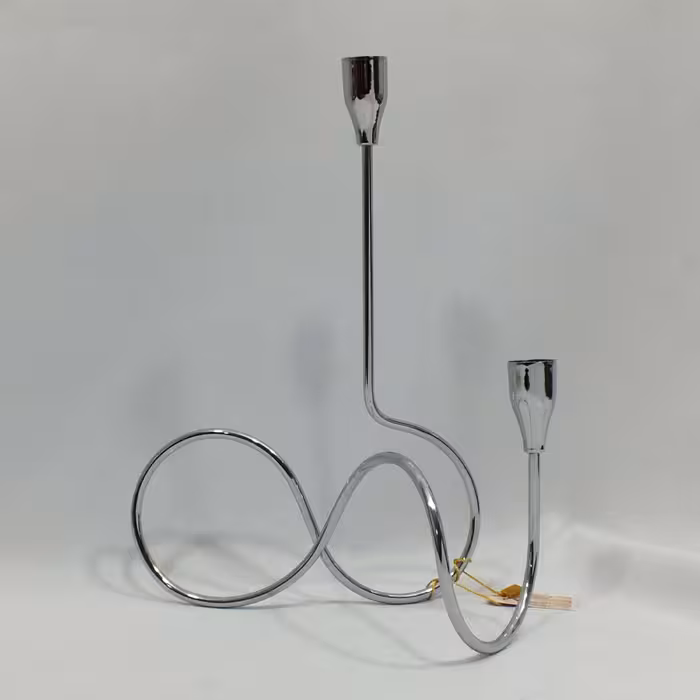 شمعدان و جا شمعی پیچی نقره ای - جاشمعی - شمع دان