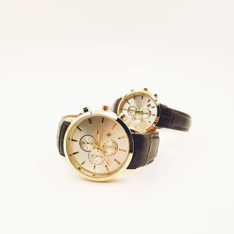 ساعت ست طرح سه موتوره لد فورد بند چرمی 