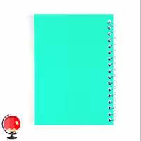 دفترچه یادداشت 60 برگ شاهد سیمی جلد طلقی سبز ابی کد 25711