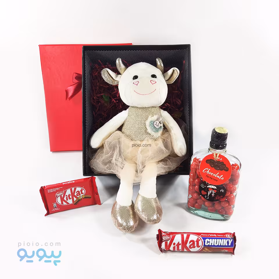 کادو تولد با عروسک گاو دامن توری