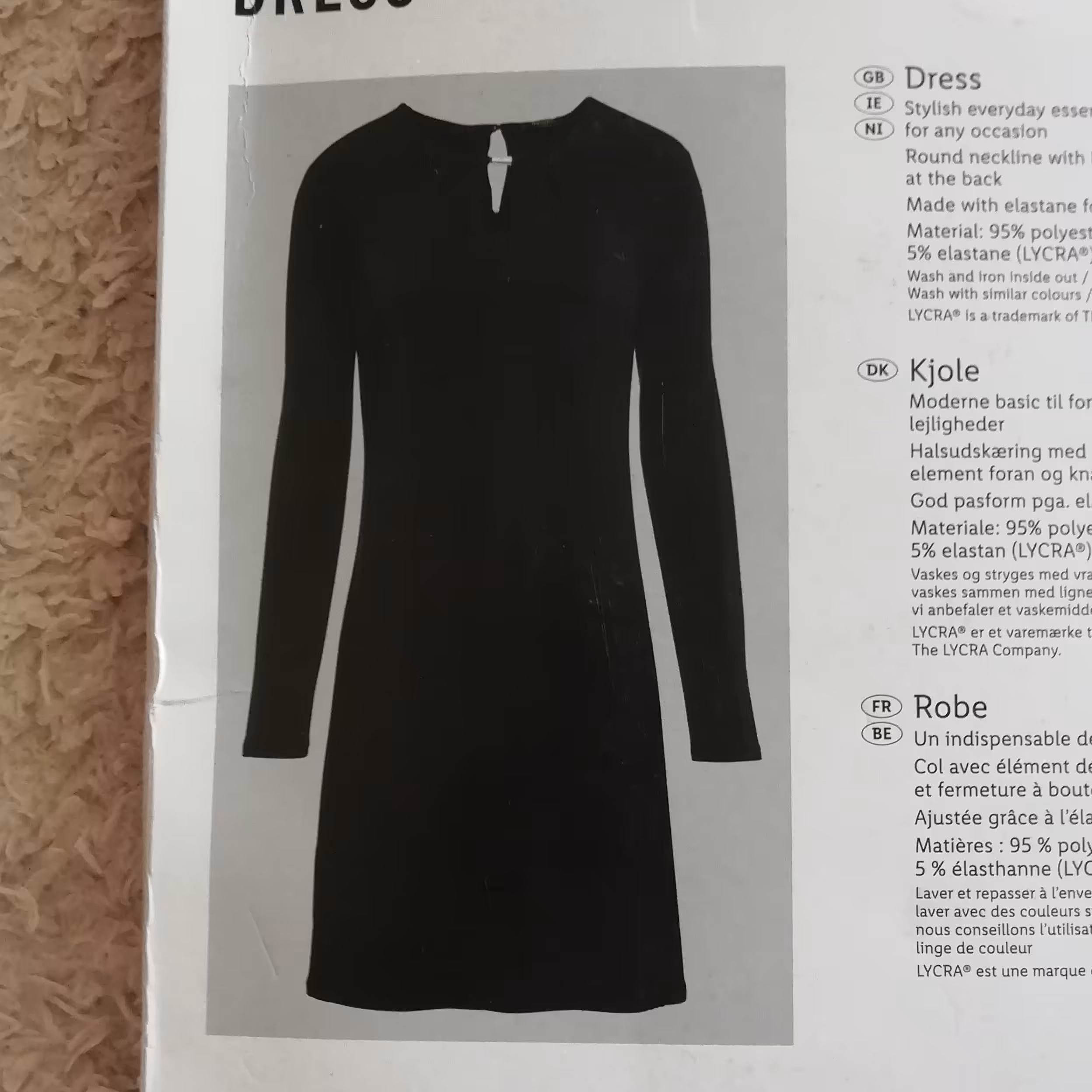 پیرهن مشکی آستین بلند، سایز 40-42 برند اسمارا