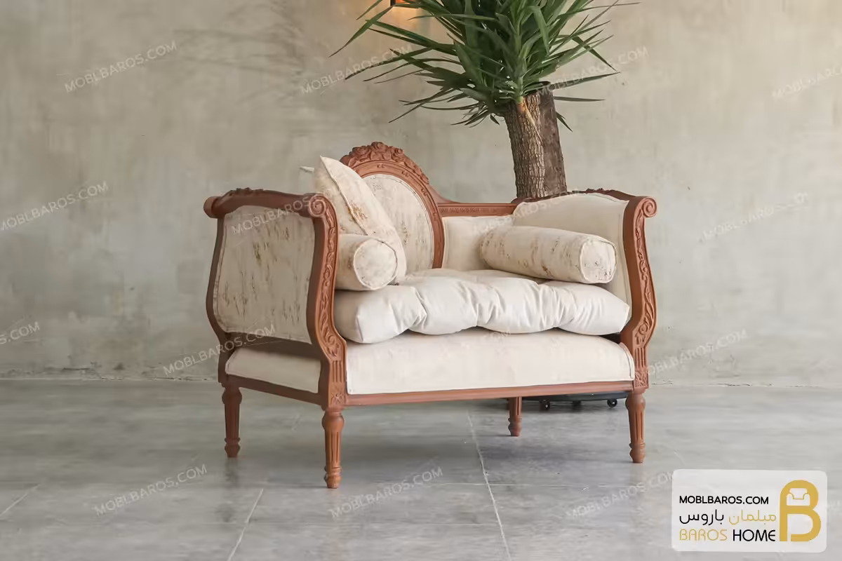 مبل تک نفره کلاسیک مصری (مینی کاناپه)
