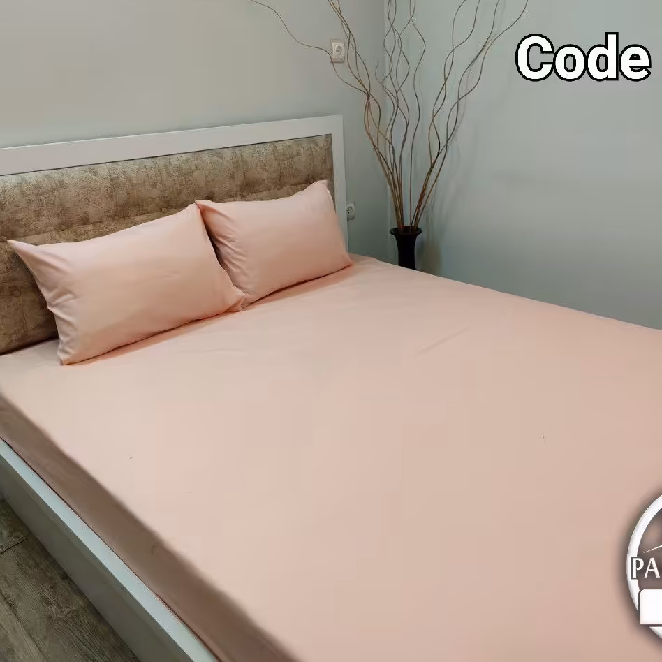 نیم ست ملحفه کشدار خوشخواب روتختی  میکرو ساده رنگی 3 تکه کشدار گلبهی روشن