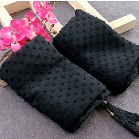 شال مجلسی اشکی تک رنگ مشکی