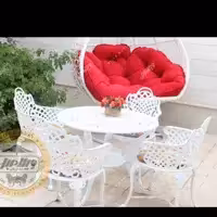 میزوصندلی باغی آلومینیم مدل زاگرس4 نفره با میز 79 سانت با تشک (پس کرایه)