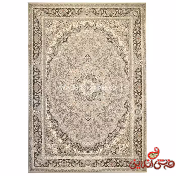 فرش زمرد مشهد برجسته طرح 37002 صدفی